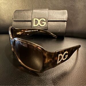 Dolce & Gabbana Brown Tortoise DG Rhinestone Sunglasses DG 6038-B / pre-loved